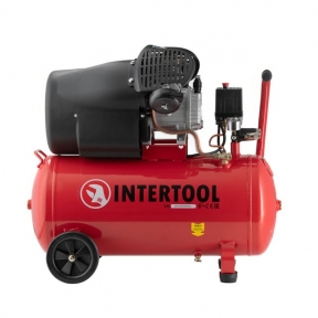 Компрессор 24 л, 1.5 кВт, 220 В, 8 атм, 206 л/мин. INTERTOOL PT-0009
